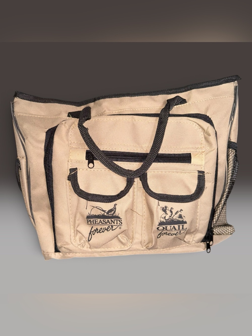 Pheasants Forever & Quail Forever Tan Canvas Field & Range Gear Tote Bag